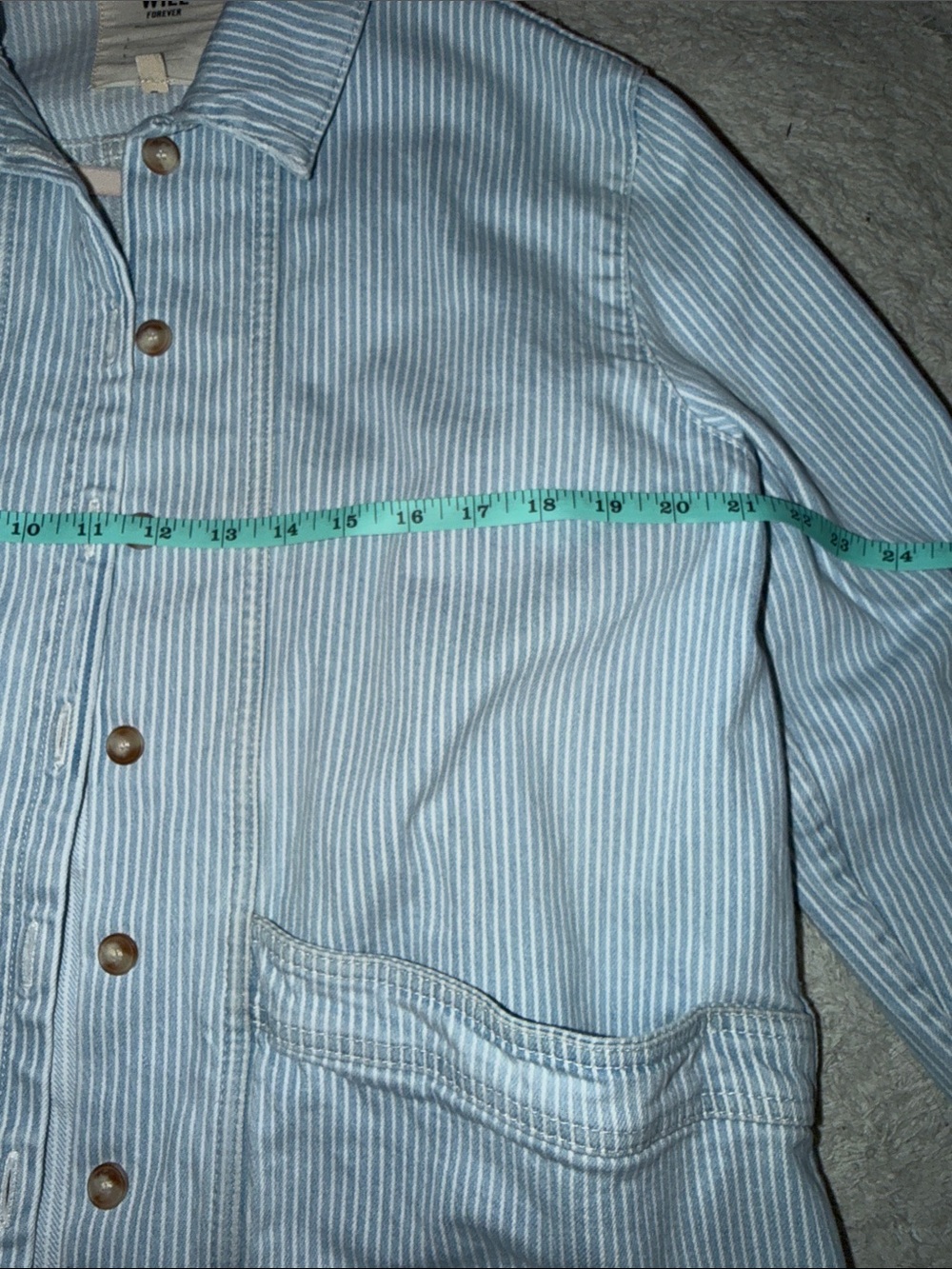 Sezane Light Blue Striped Jean Jacket - Picture 5 of 10